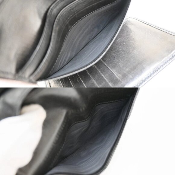 CHANEL CC Logo Trifold Compact Wallet Grained Calfskin Leather Black - Picture 6 of 16